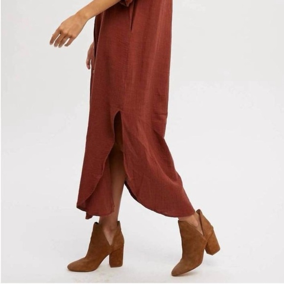 Bluivy Shirt Dress Flowy Coverup, Burnt 🍊, Size S/M - Picture 14 of 14